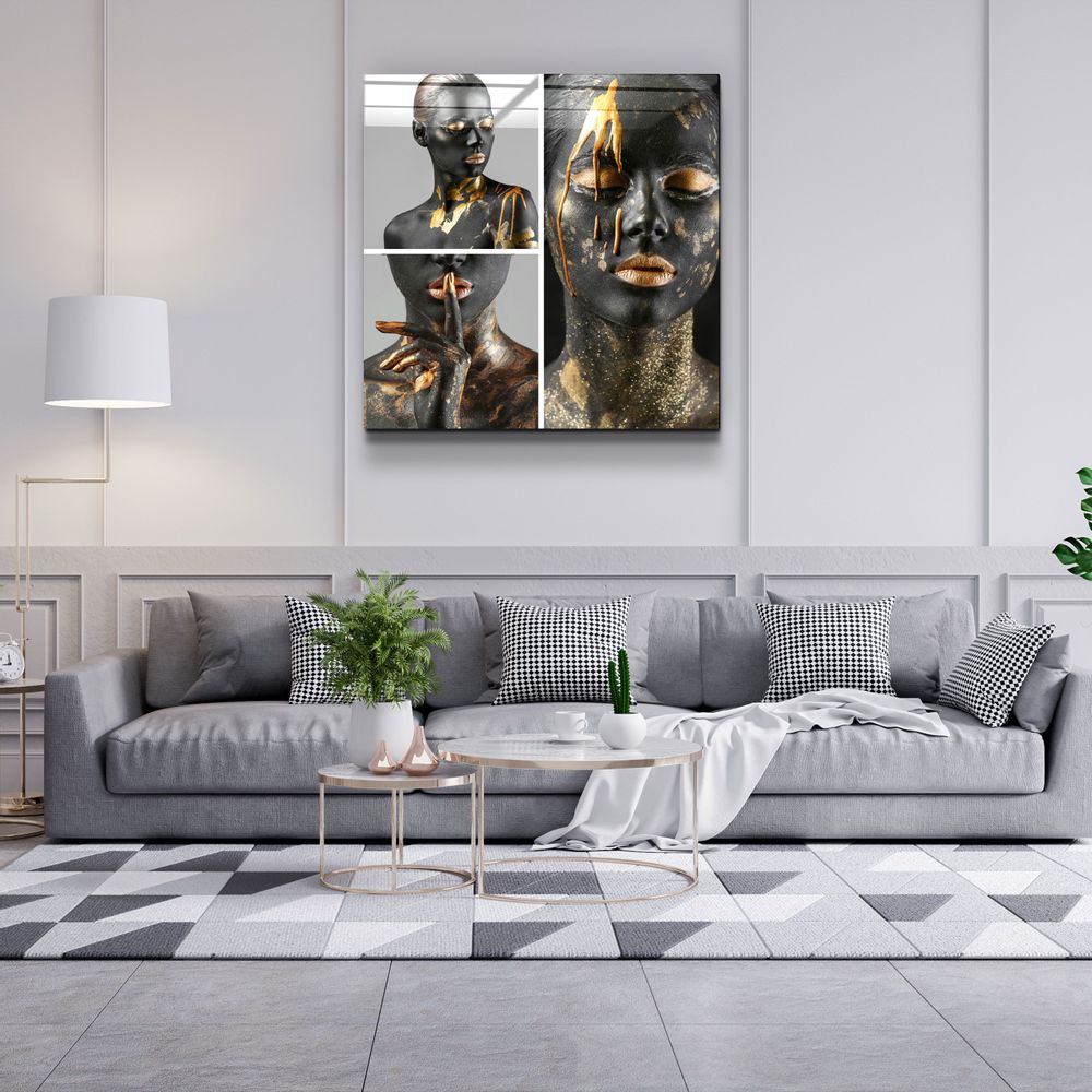 Autres décorations murales - ・"Abstract Makeup Artist - Hush V2"・Glass Wall Art | Artdesigna Glass Printing Wall Arts. - ARTDESIGNA