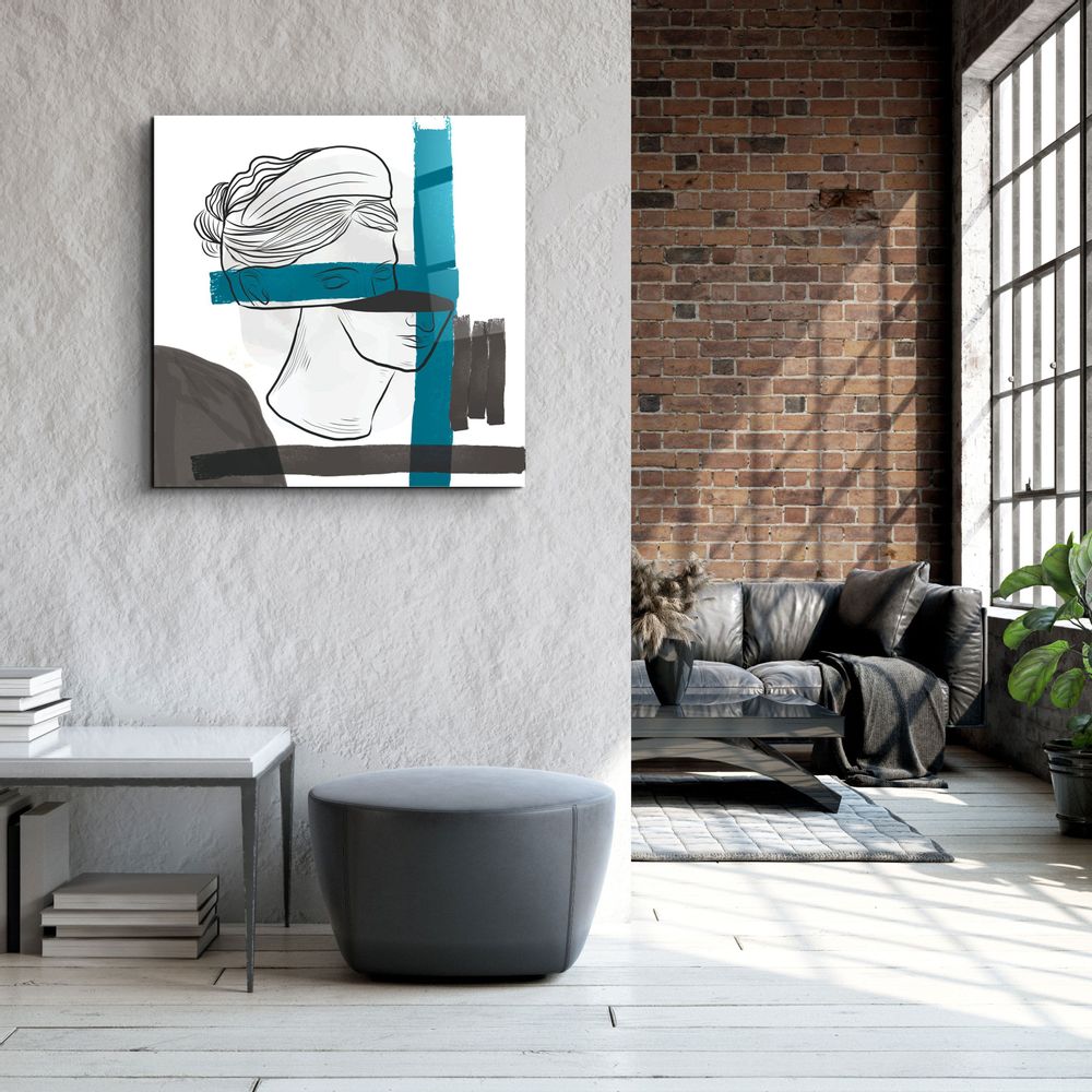 Other wall decoration - ・"Abstract Woman Portrait Painting"・Glass Wall Art | Artdesigna Glass Printing Wall Arts. - ARTDESIGNA