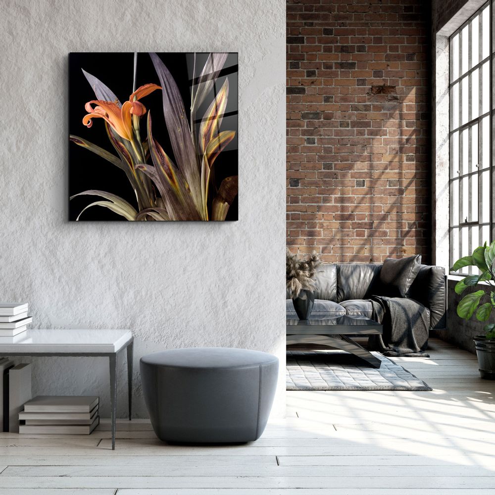 Other wall decoration - ・"Orange Flowers"・Glass Wall Art | Artdesigna Glass Printing Wall Arts. - ARTDESIGNA