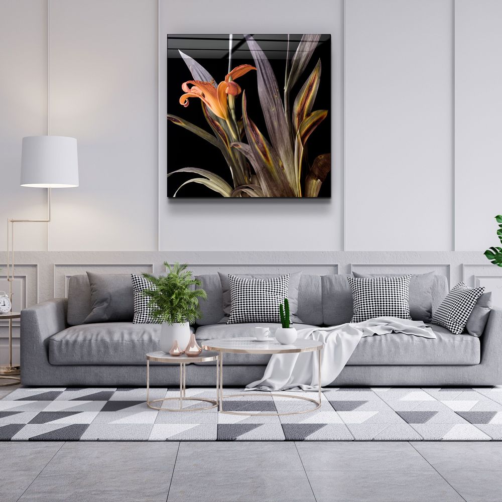 Other wall decoration - ・"Orange Flowers"・Glass Wall Art | Artdesigna Glass Printing Wall Arts. - ARTDESIGNA