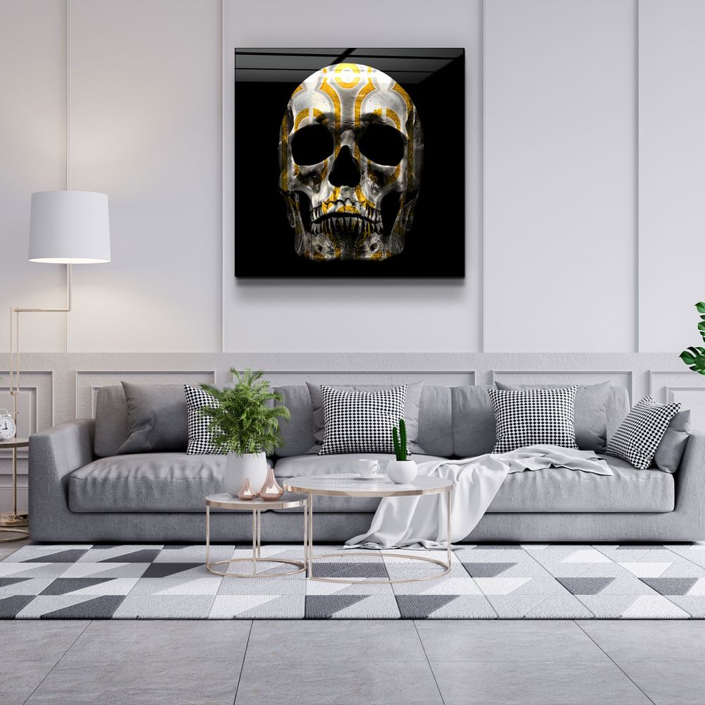 Autres décorations murales - ・"Abstract Skull"・Glass Wall Art | Artdesigna Glass Printing Wall Arts. - ARTDESIGNA