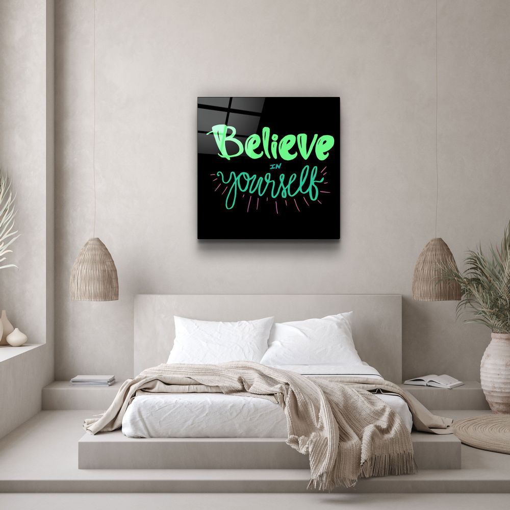 Other wall decoration - ・"Believe Yourself"・Glass Wall Art | Artdesigna Glass Printing Wall Arts. - ARTDESIGNA
