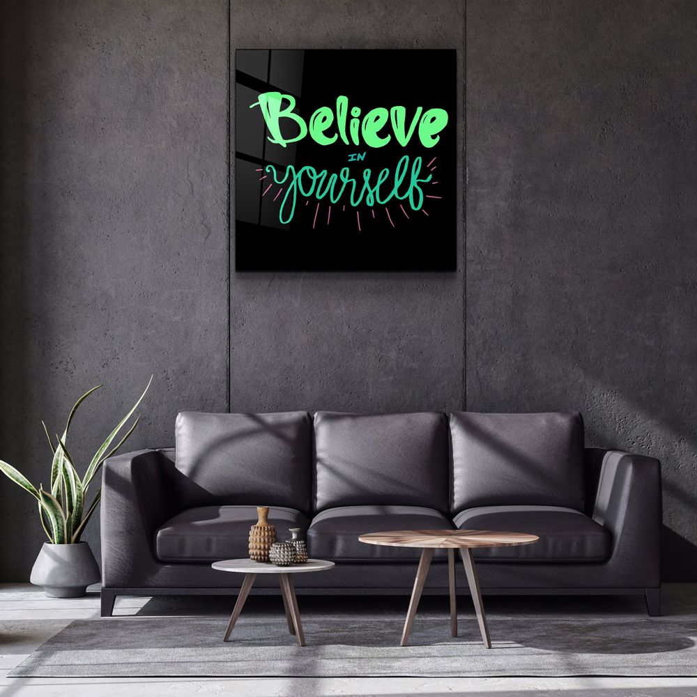 Other wall decoration - ・"Believe Yourself"・Glass Wall Art | Artdesigna Glass Printing Wall Arts. - ARTDESIGNA