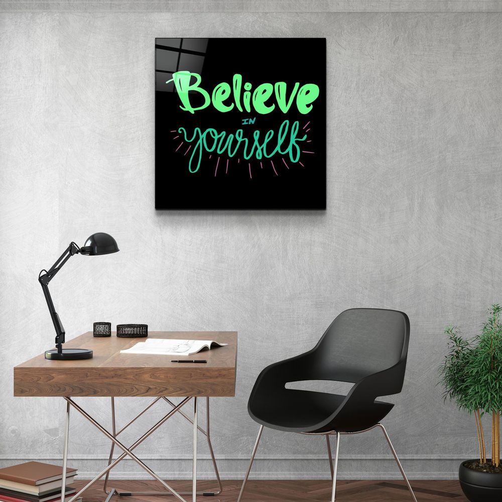Other wall decoration - ・"Believe Yourself"・Glass Wall Art | Artdesigna Glass Printing Wall Arts. - ARTDESIGNA