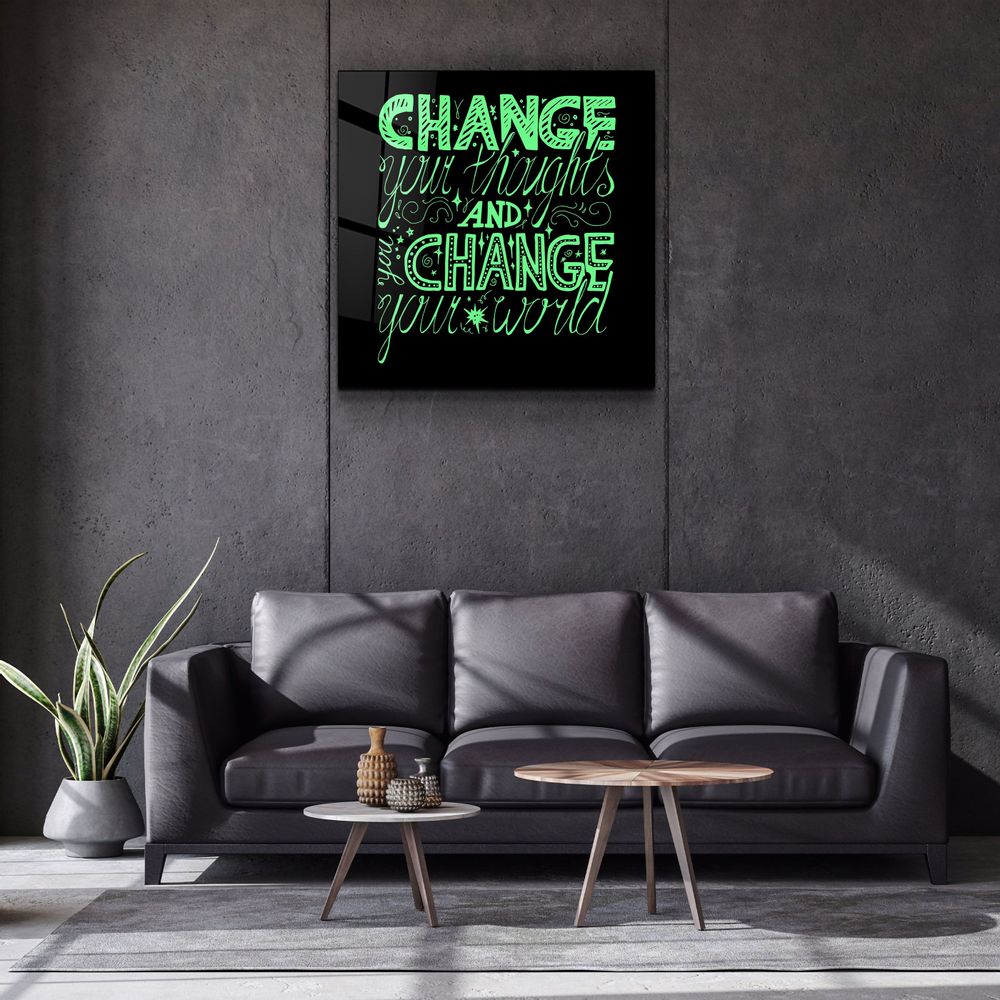 Autres décorations murales - ・"Change Your World - Green"・Glass Wall Art | Artdesigna Glass Printing Wall Arts. - ARTDESIGNA