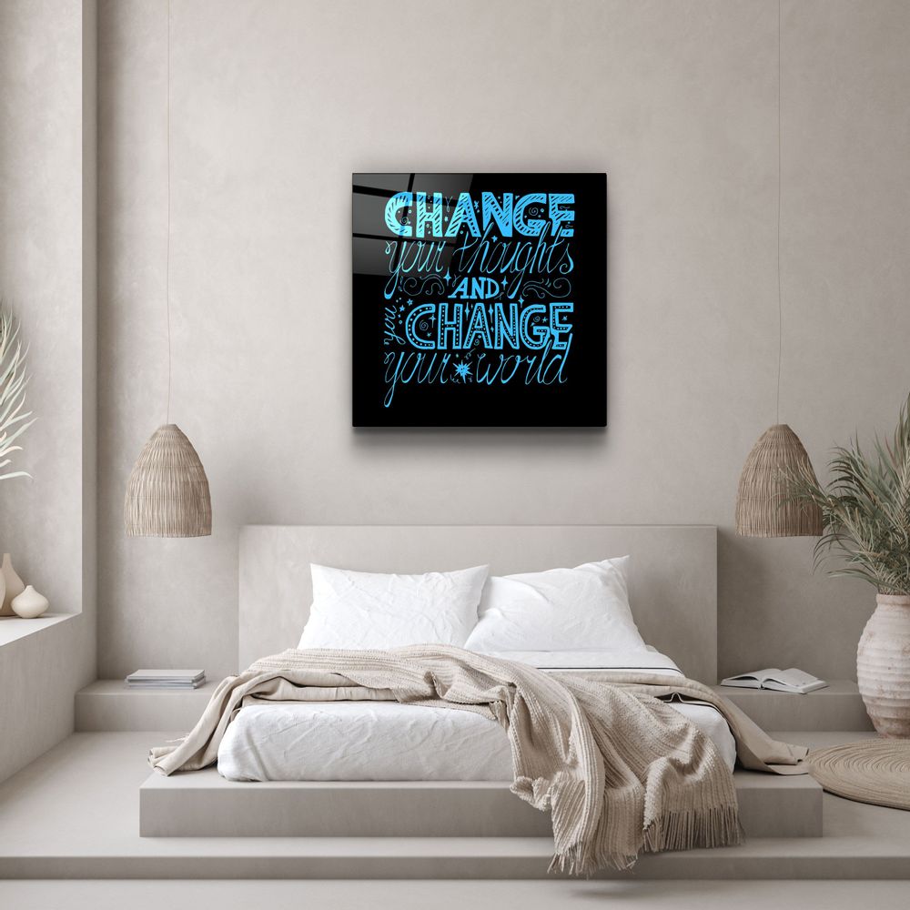 Autres décorations murales - ・"Change Your World - Blue"・Glass Wall Art | Artdesigna Glass Printing Wall Arts. - ARTDESIGNA