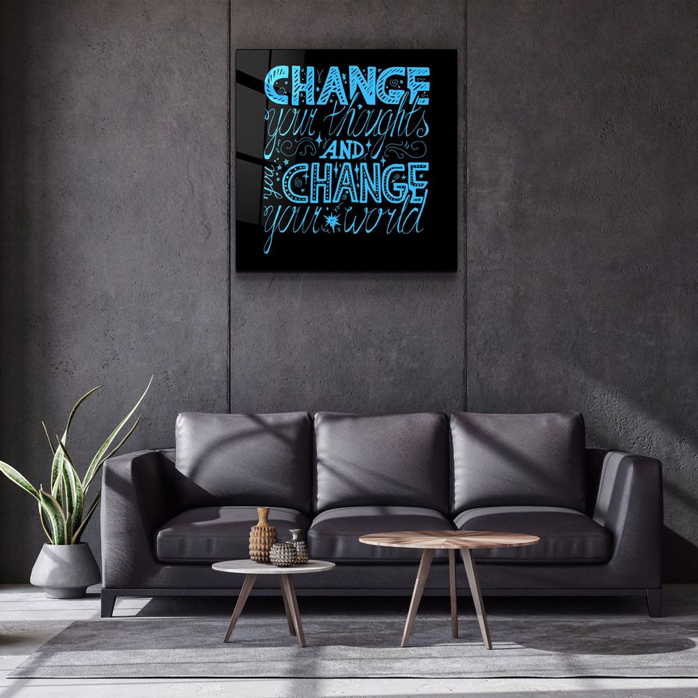 Autres décorations murales - ・"Change Your World - Blue"・Glass Wall Art | Artdesigna Glass Printing Wall Arts. - ARTDESIGNA