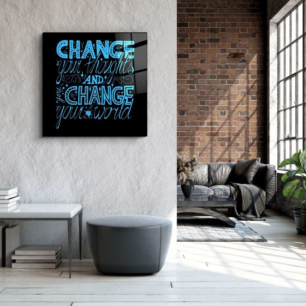 Autres décorations murales - ・"Change Your World - Blue"・Glass Wall Art | Artdesigna Glass Printing Wall Arts. - ARTDESIGNA