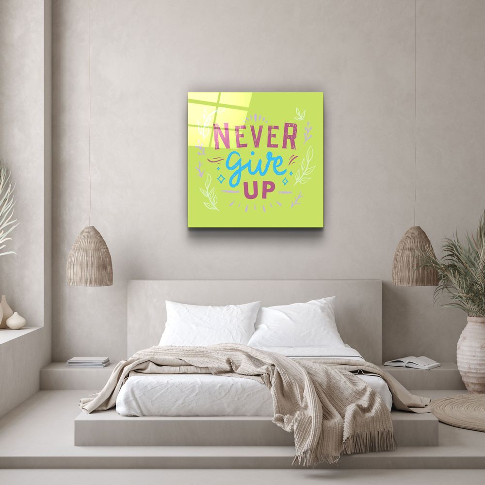 Autres décorations murales - ・"Never Give Up"・Glass Wall Art | Artdesigna Glass Printing Wall Arts. - ARTDESIGNA