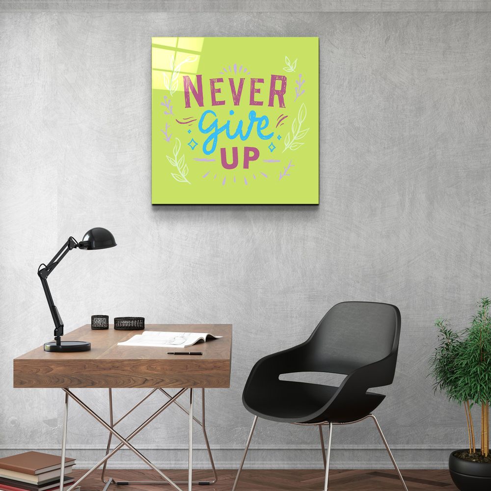 Autres décorations murales - ・"Never Give Up"・Glass Wall Art | Artdesigna Glass Printing Wall Arts. - ARTDESIGNA