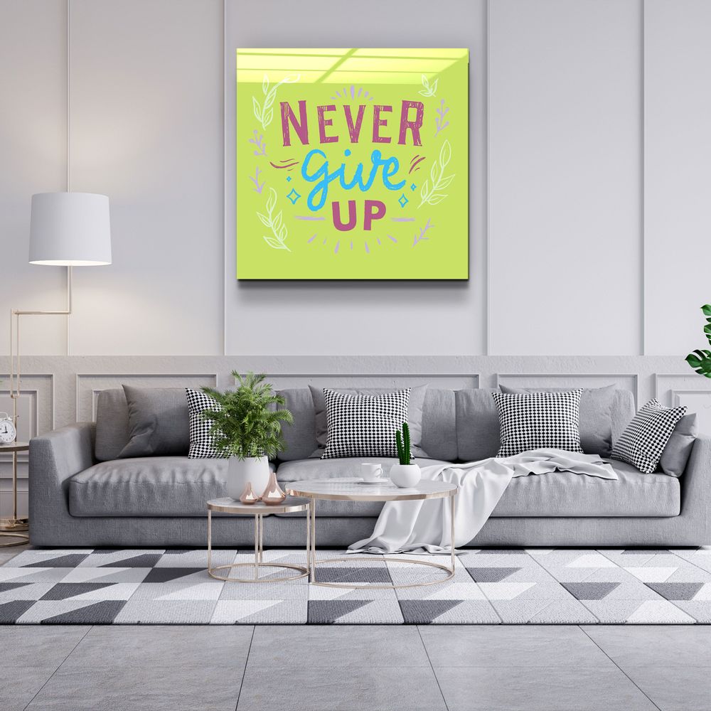 Autres décorations murales - ・"Never Give Up"・Glass Wall Art | Artdesigna Glass Printing Wall Arts. - ARTDESIGNA