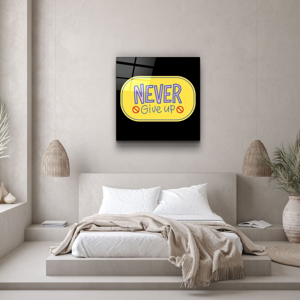 Autres décorations murales - ・"Never Give Up2"・Glass Wall Art | Artdesigna Glass Printing Wall Arts. - ARTDESIGNA