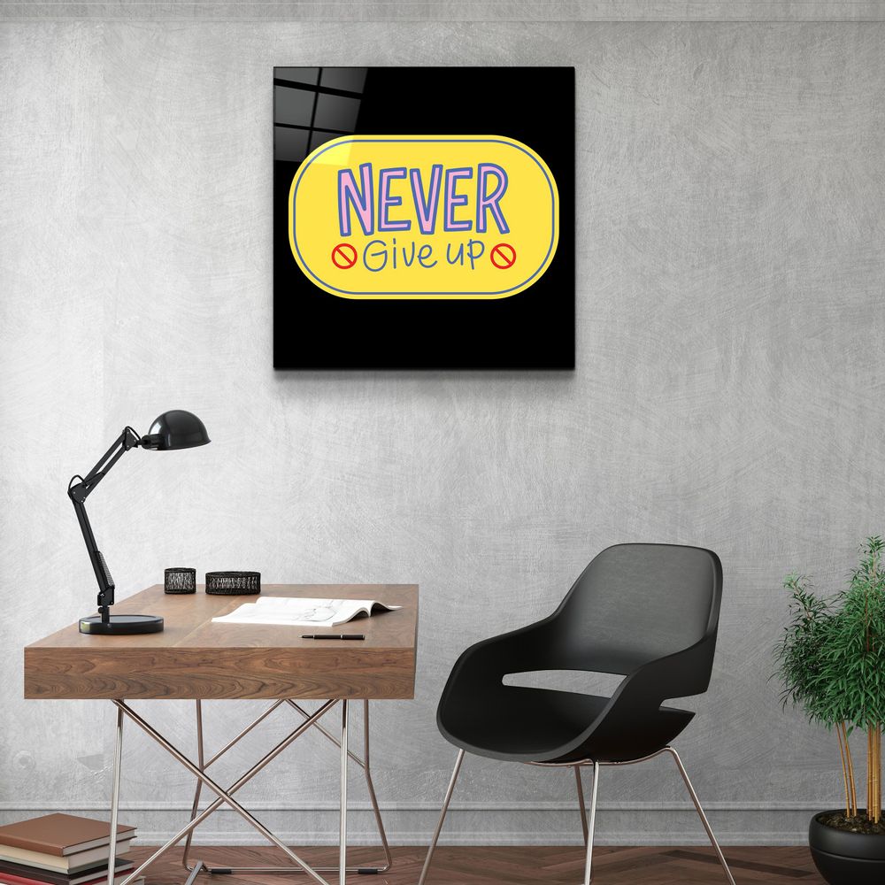 Autres décorations murales - ・"Never Give Up2"・Glass Wall Art | Artdesigna Glass Printing Wall Arts. - ARTDESIGNA