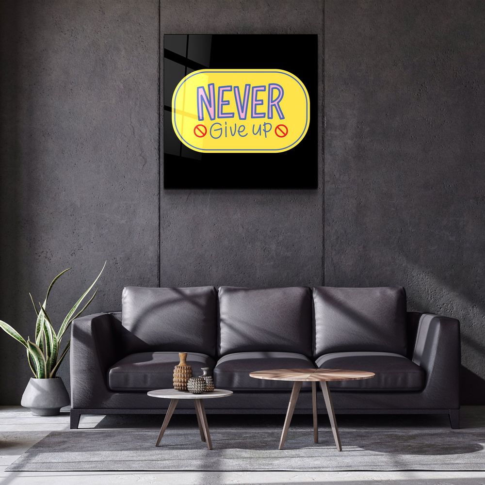 Autres décorations murales - ・"Never Give Up2"・Glass Wall Art | Artdesigna Glass Printing Wall Arts. - ARTDESIGNA