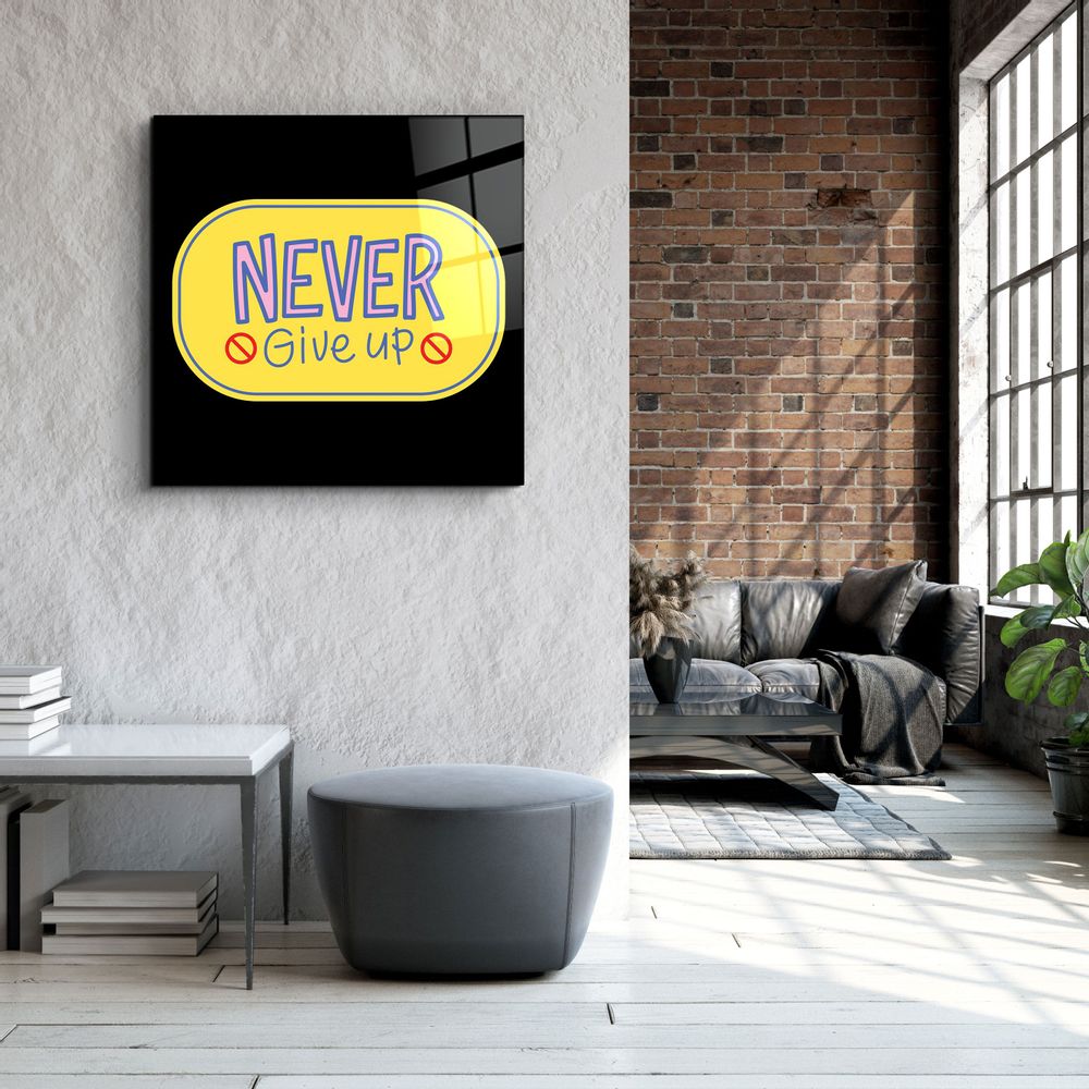 Autres décorations murales - ・"Never Give Up2"・Glass Wall Art | Artdesigna Glass Printing Wall Arts. - ARTDESIGNA