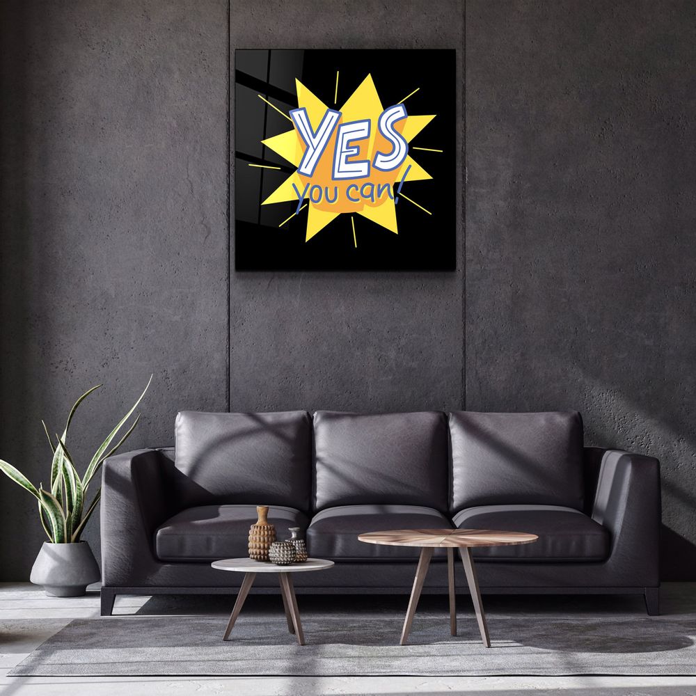 Autres décorations murales - ・"Yes You Can"・Glass Wall Art | Artdesigna Glass Printing Wall Arts. - ARTDESIGNA