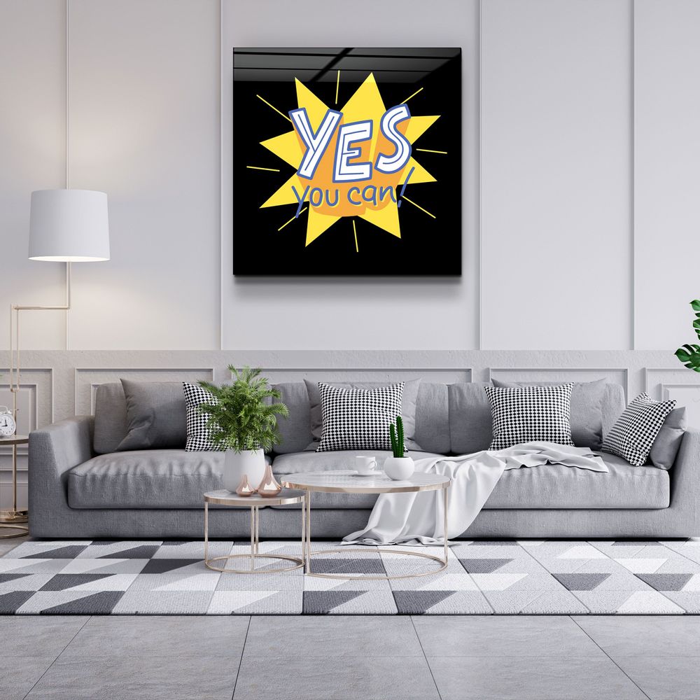 Autres décorations murales - ・"Yes You Can"・Glass Wall Art | Artdesigna Glass Printing Wall Arts. - ARTDESIGNA