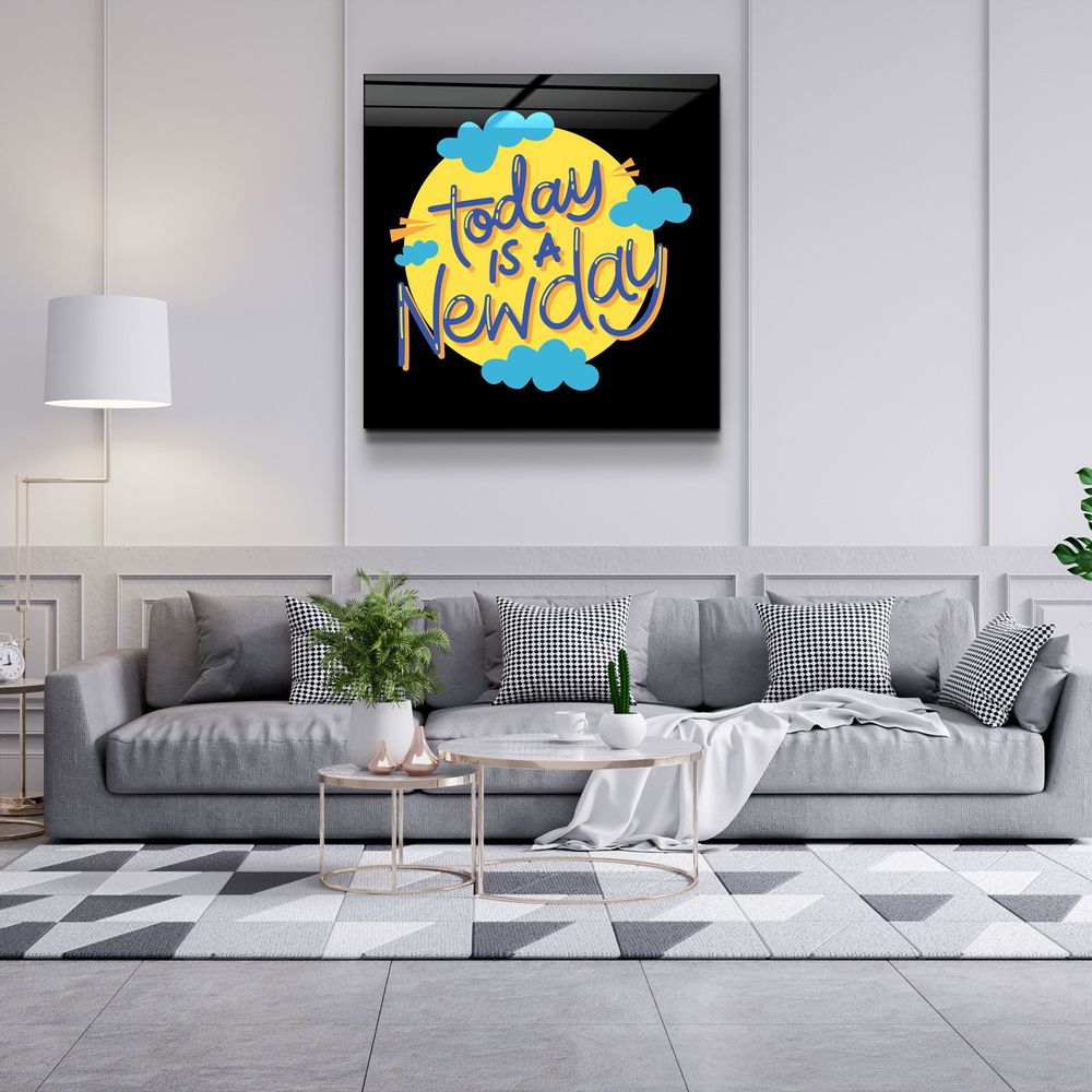 Autres décorations murales - ・"Today is a New Day"・Glass Wall Art | Artdesigna Glass Printing Wall Arts. - ARTDESIGNA