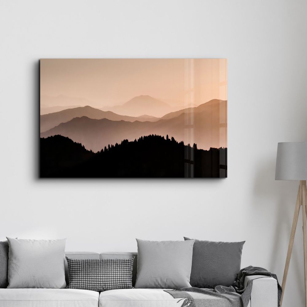 Autres décorations murales - Black Mountains | Glass Wall Art - ARTDESIGNA