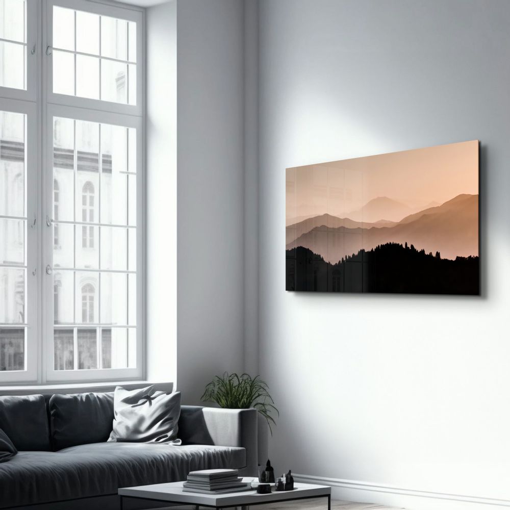 Autres décorations murales - Black Mountains | Glass Wall Art - ARTDESIGNA
