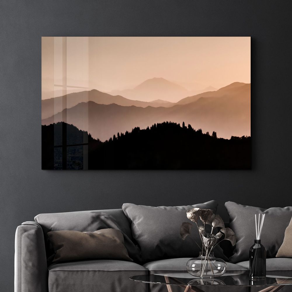 Autres décorations murales - Black Mountains | Glass Wall Art - ARTDESIGNA