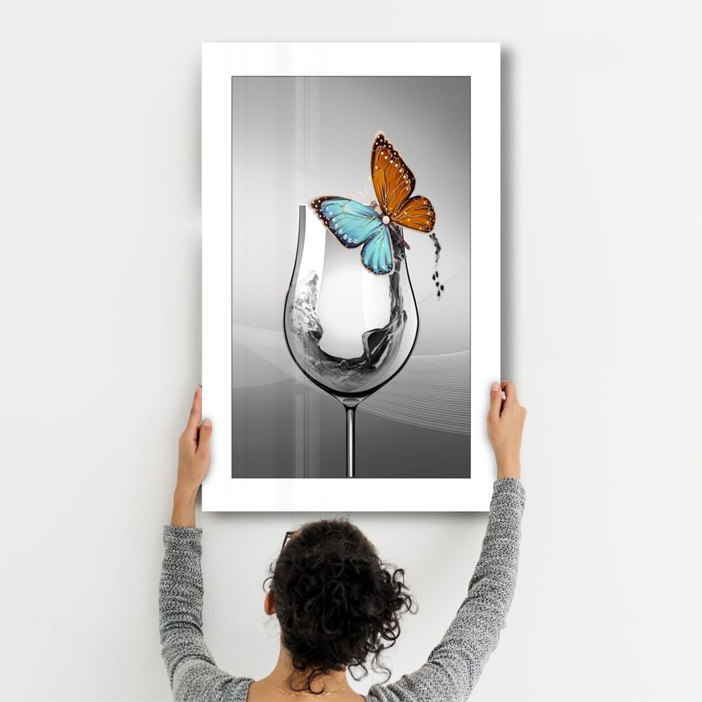 Other wall decoration - Glass and Butterfly | Glass Wall Art - ARTDESIGNA