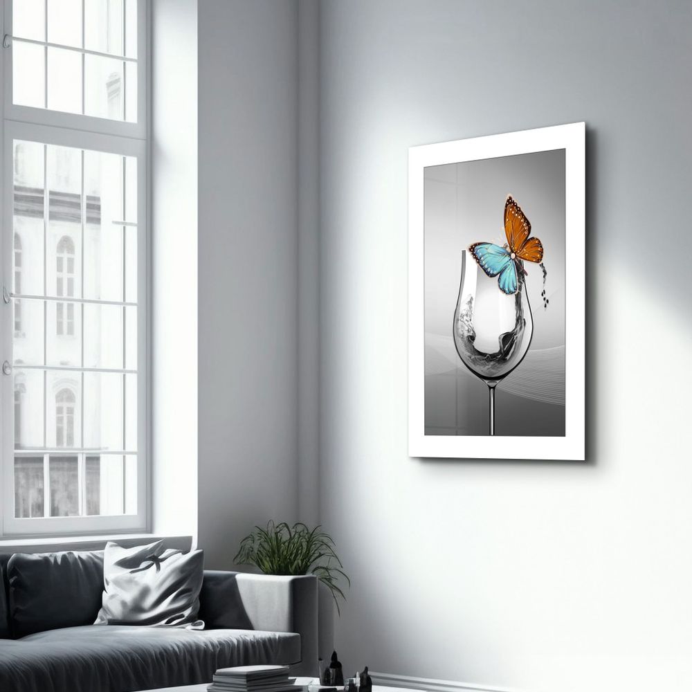Other wall decoration - Glass and Butterfly | Glass Wall Art - ARTDESIGNA