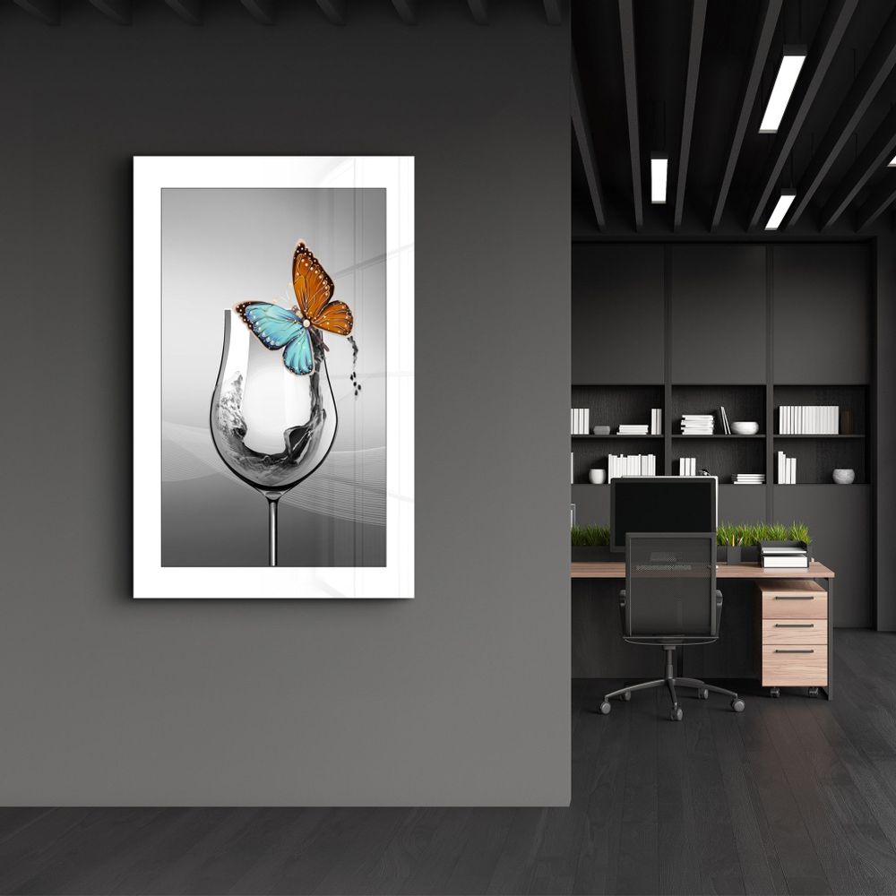 Other wall decoration - Glass and Butterfly | Glass Wall Art - ARTDESIGNA