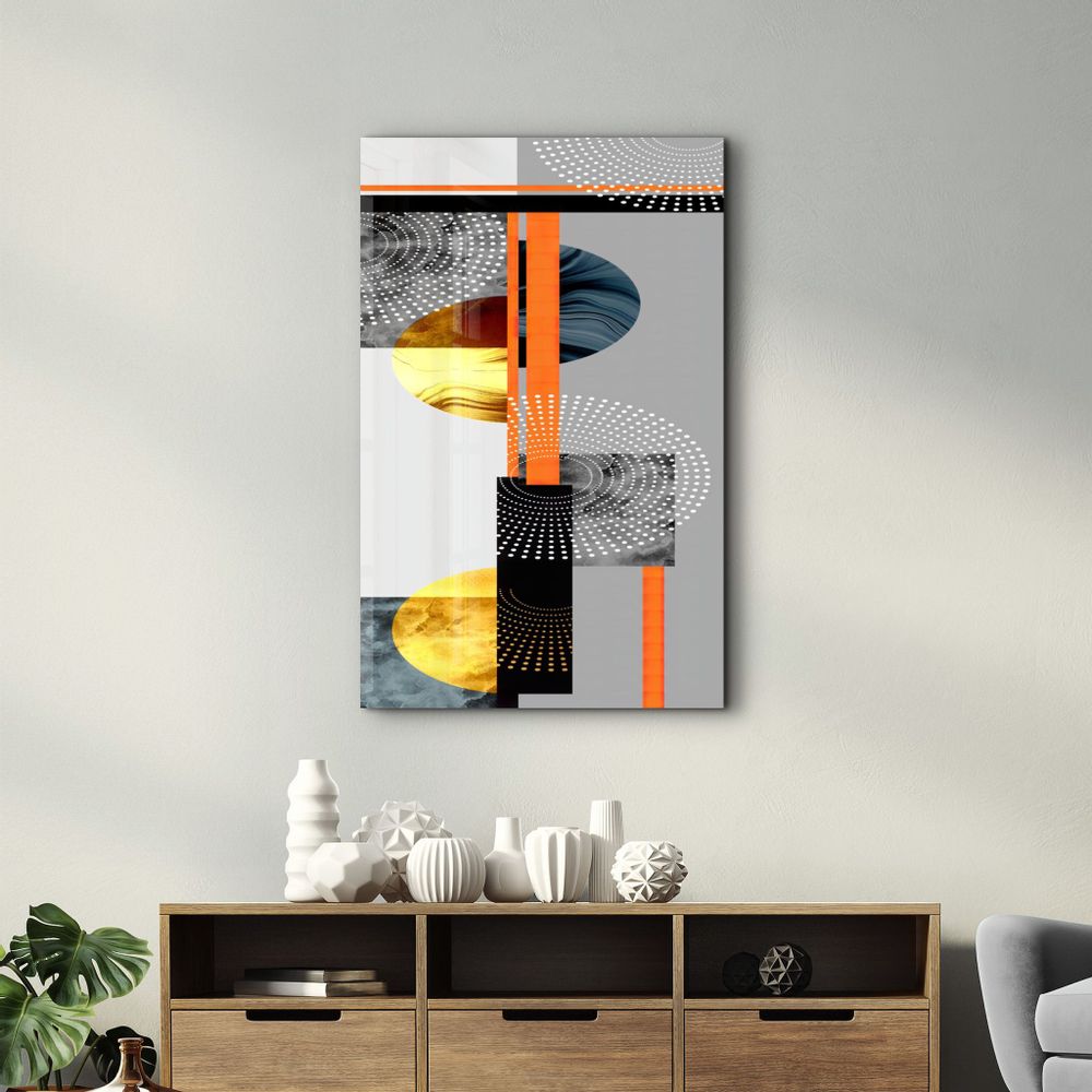 Autres décorations murales - Abstract Shapes 1 | Glass Wall Art - ARTDESIGNA