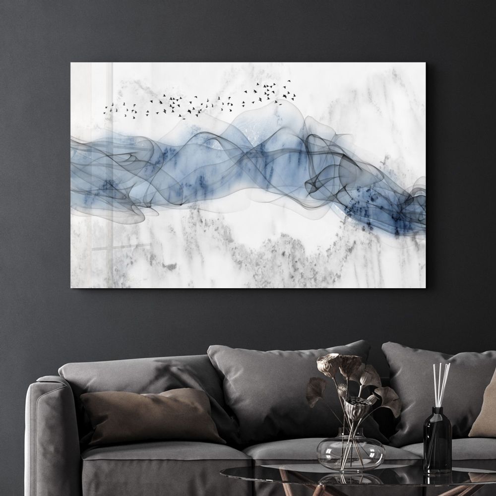 Autres décorations murales - Abstract Flying Birds | Glass Wall Art - ARTDESIGNA