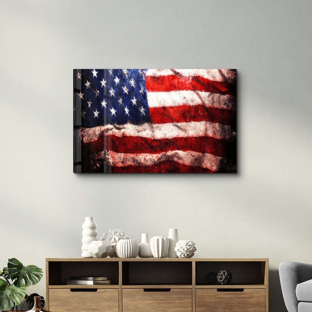 Autres décorations murales - Flag of the U.S. 2 | Glass Wall Art - ARTDESIGNA