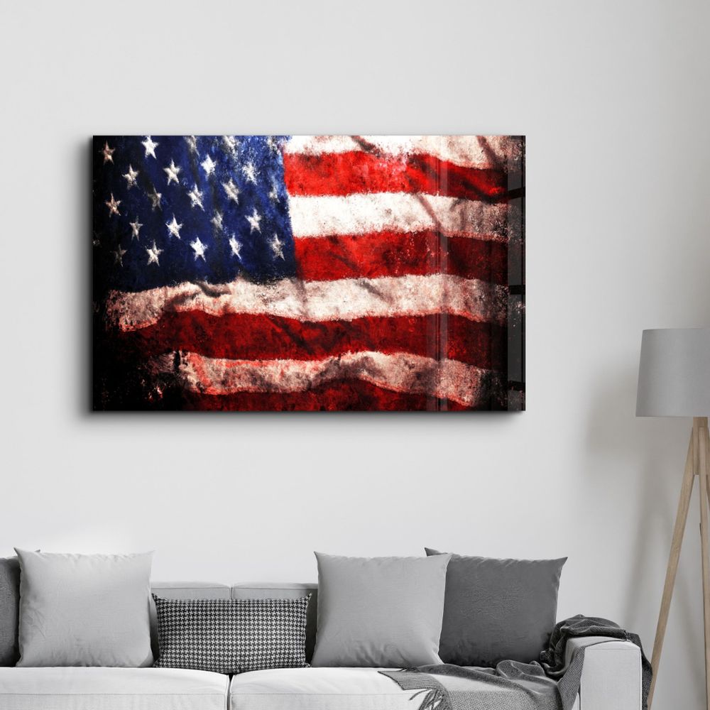 Autres décorations murales - Flag of the U.S. 2 | Glass Wall Art - ARTDESIGNA