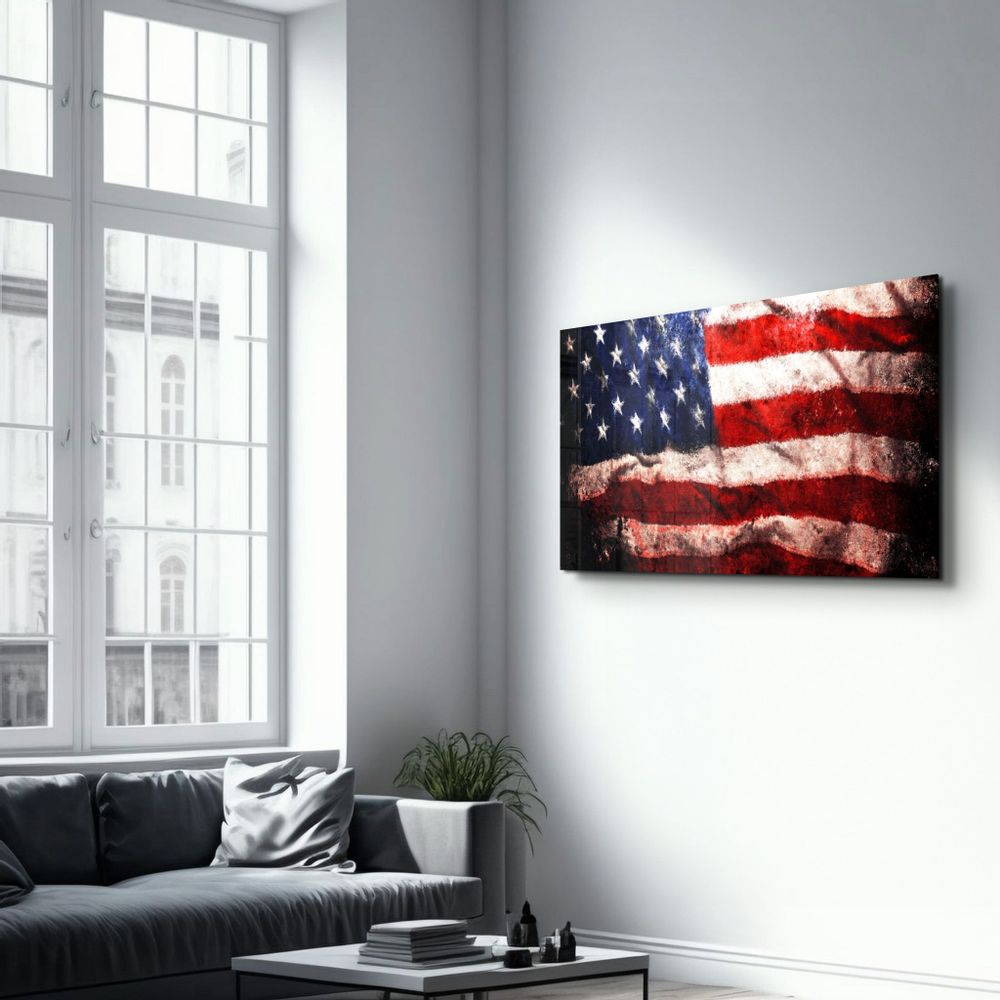 Autres décorations murales - Flag of the U.S. 2 | Glass Wall Art - ARTDESIGNA