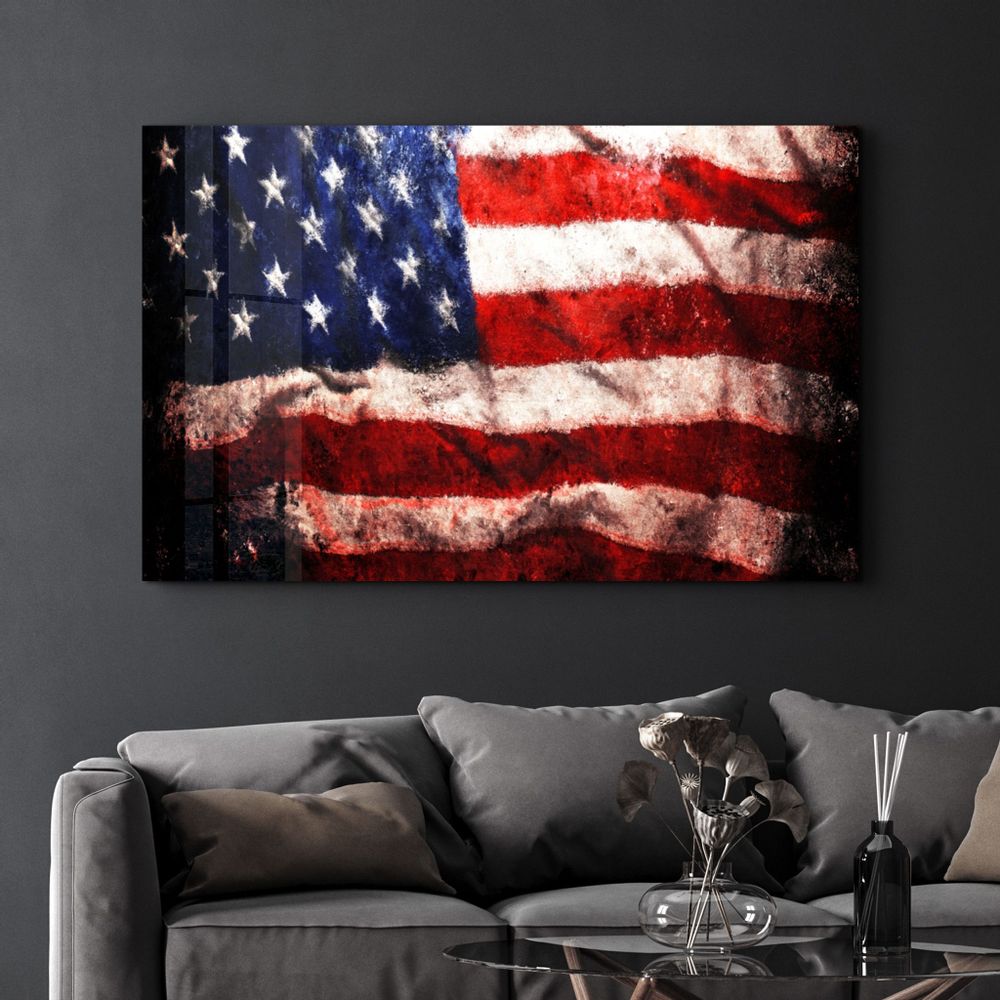 Autres décorations murales - Flag of the U.S. 2 | Glass Wall Art - ARTDESIGNA