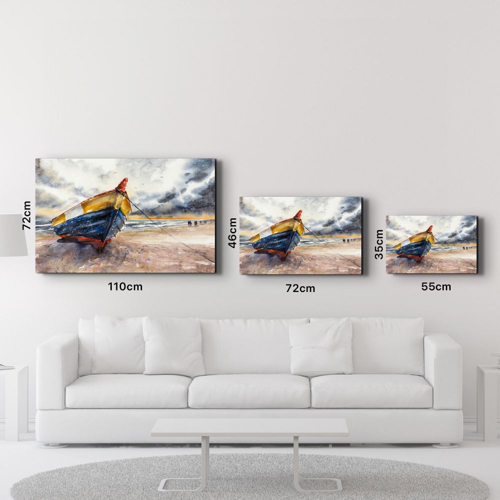 Autres décorations murales - Boat On the Beach | Glass Wall Art - ARTDESIGNA