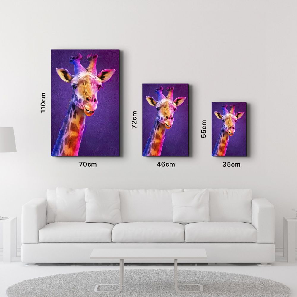 Other wall decoration - Purple Giraffe | Glass Wall Art - ARTDESIGNA