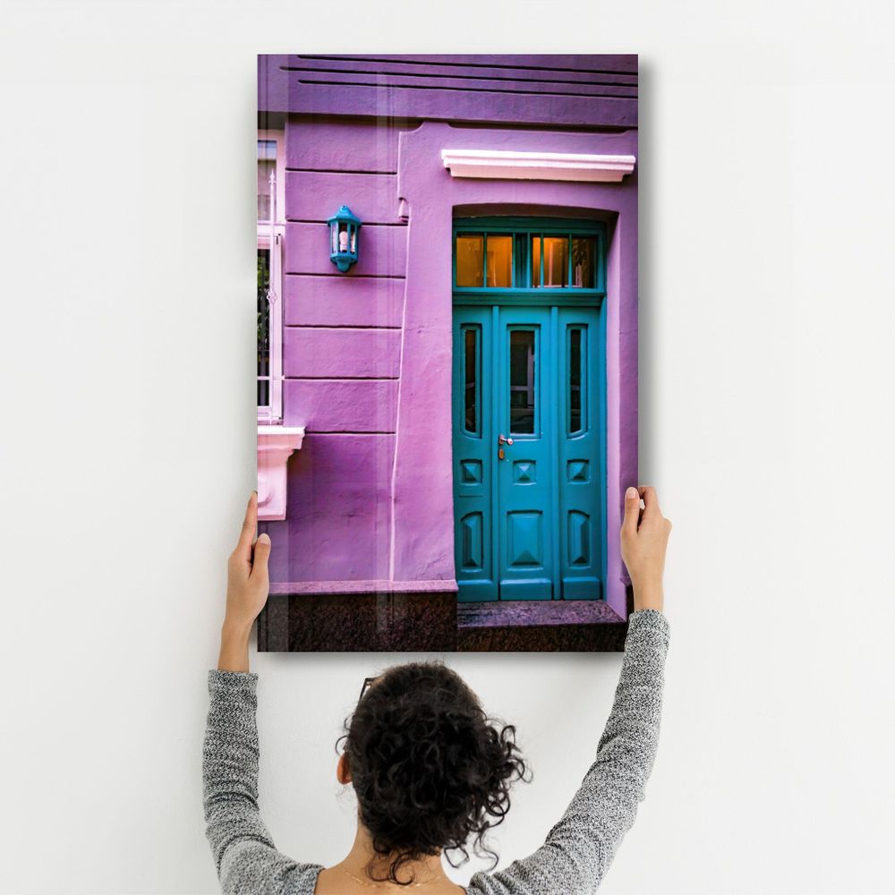 Autres décorations murales - Blue Door | Glass Wall Art - ARTDESIGNA