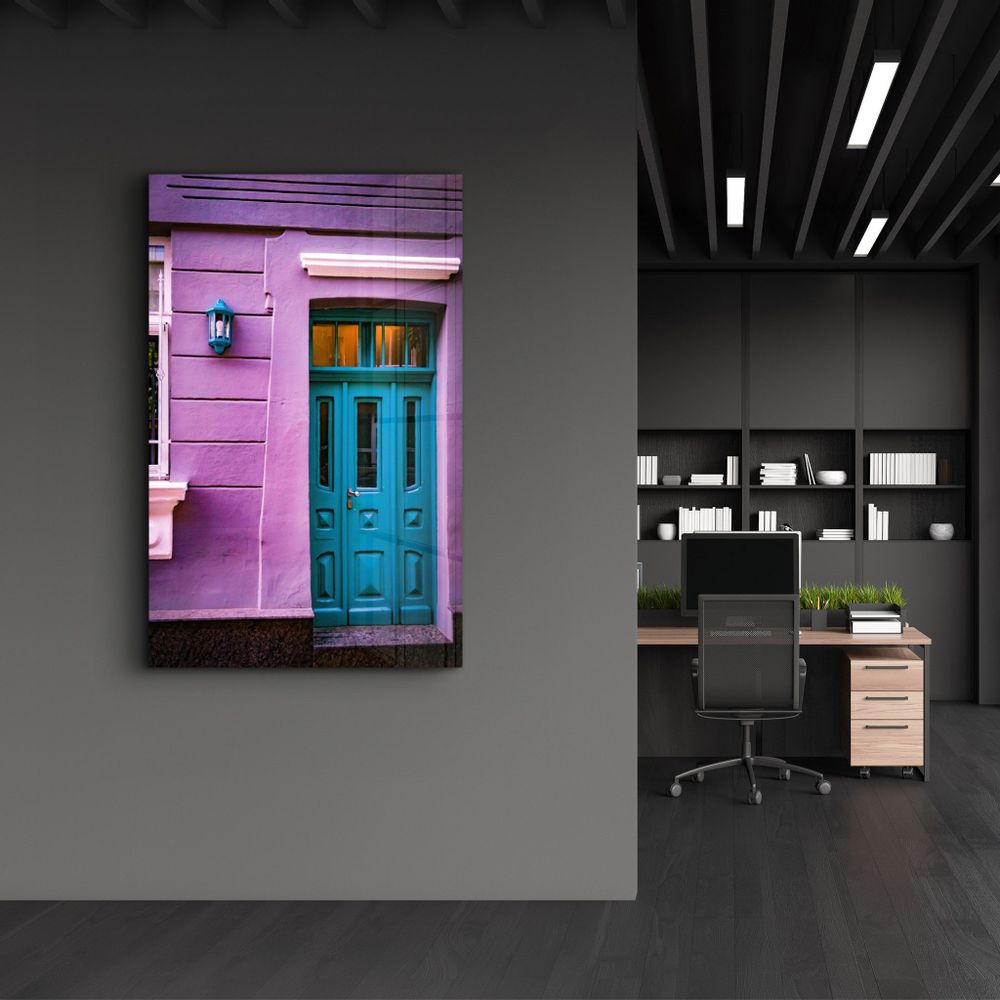Autres décorations murales - Blue Door | Glass Wall Art - ARTDESIGNA