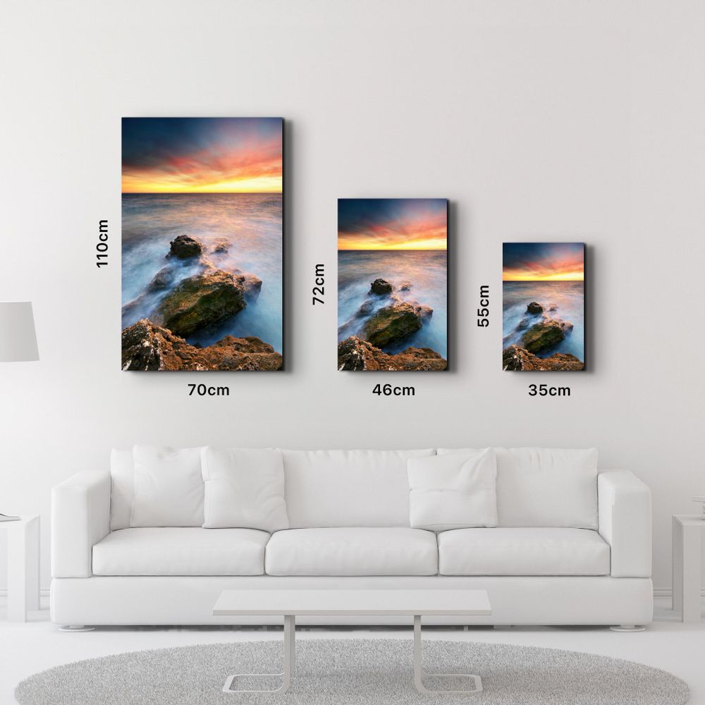 Other wall decoration - Sunset and Rocks | Glass Wall Art - ARTDESIGNA
