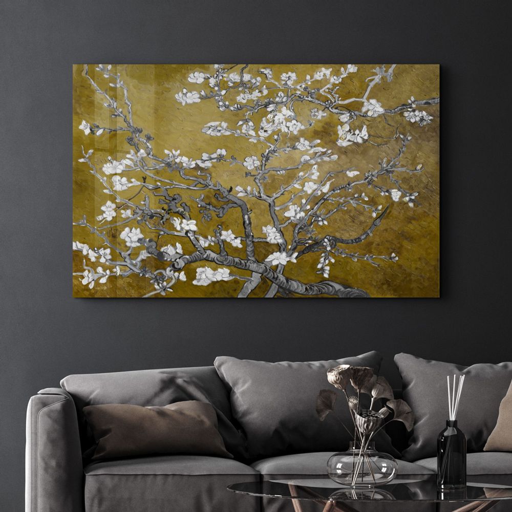 Autres décorations murales - Abstract Flowers V2 1 | Glass Wall Art - ARTDESIGNA