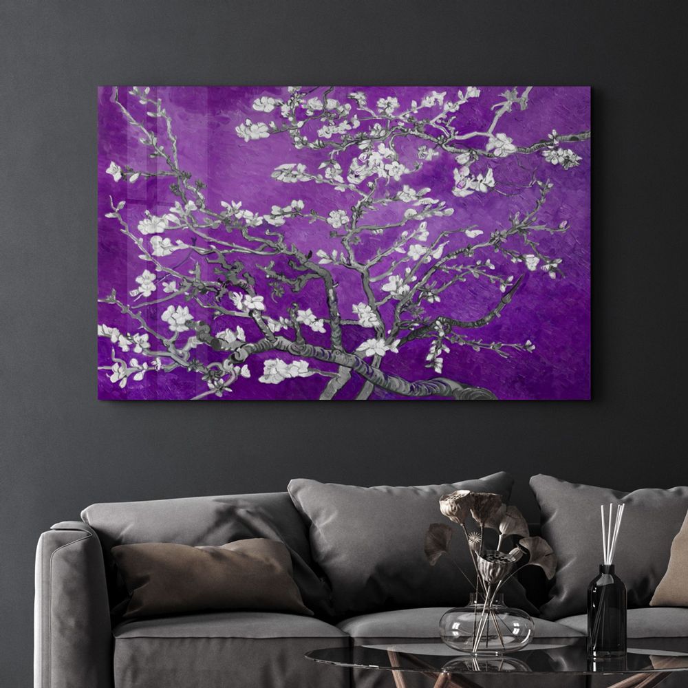 Autres décorations murales - Abstract Flowers V4 | Glass Wall Art - ARTDESIGNA