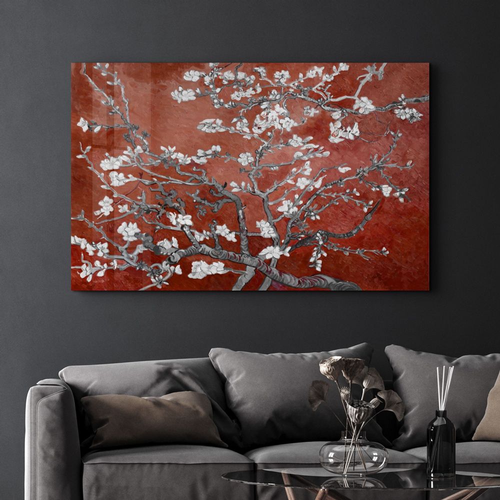 Autres décorations murales - Abstract Flowers V5 | Glass Wall Art - ARTDESIGNA