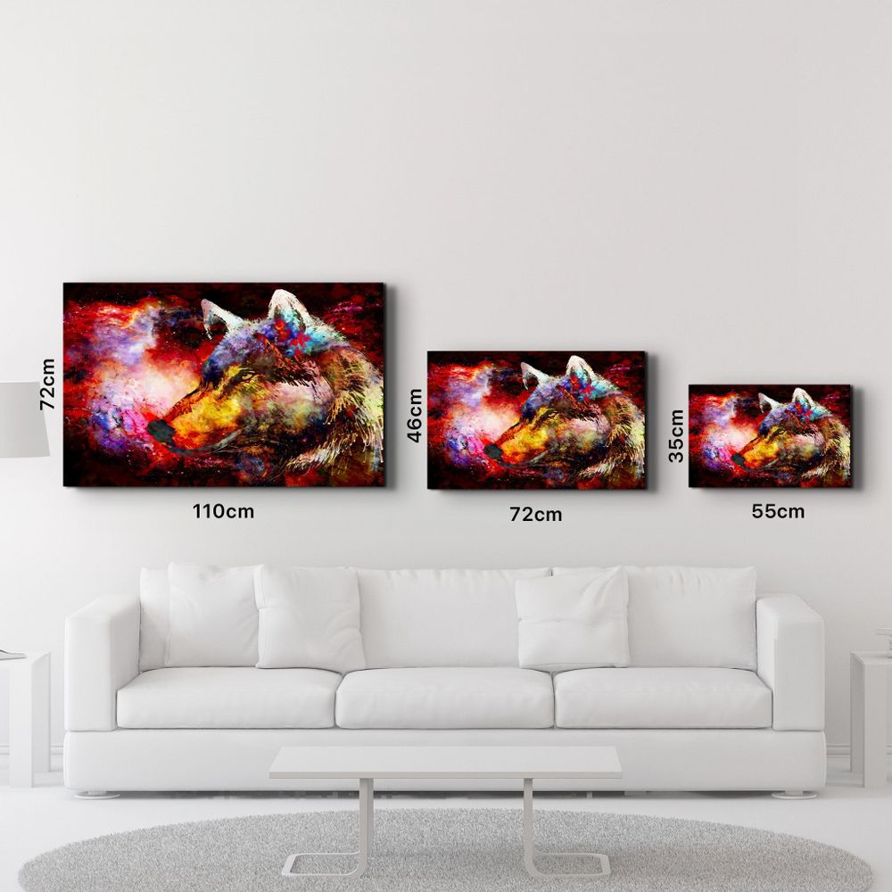 Other wall decoration - Abstract Colorful Wolf | Glass Wall Art - ARTDESIGNA
