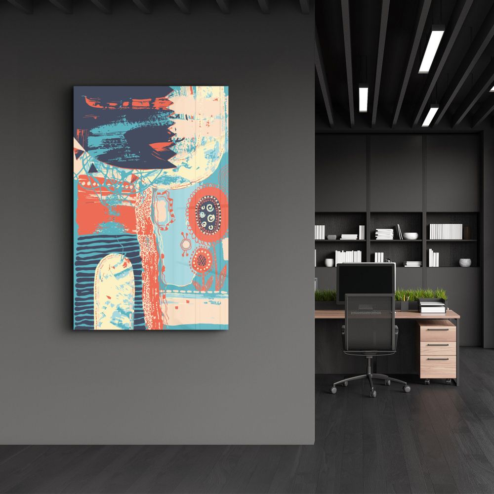 Autres décorations murales - Abstract Shapes V3 1 | Glass Wall Art - ARTDESIGNA