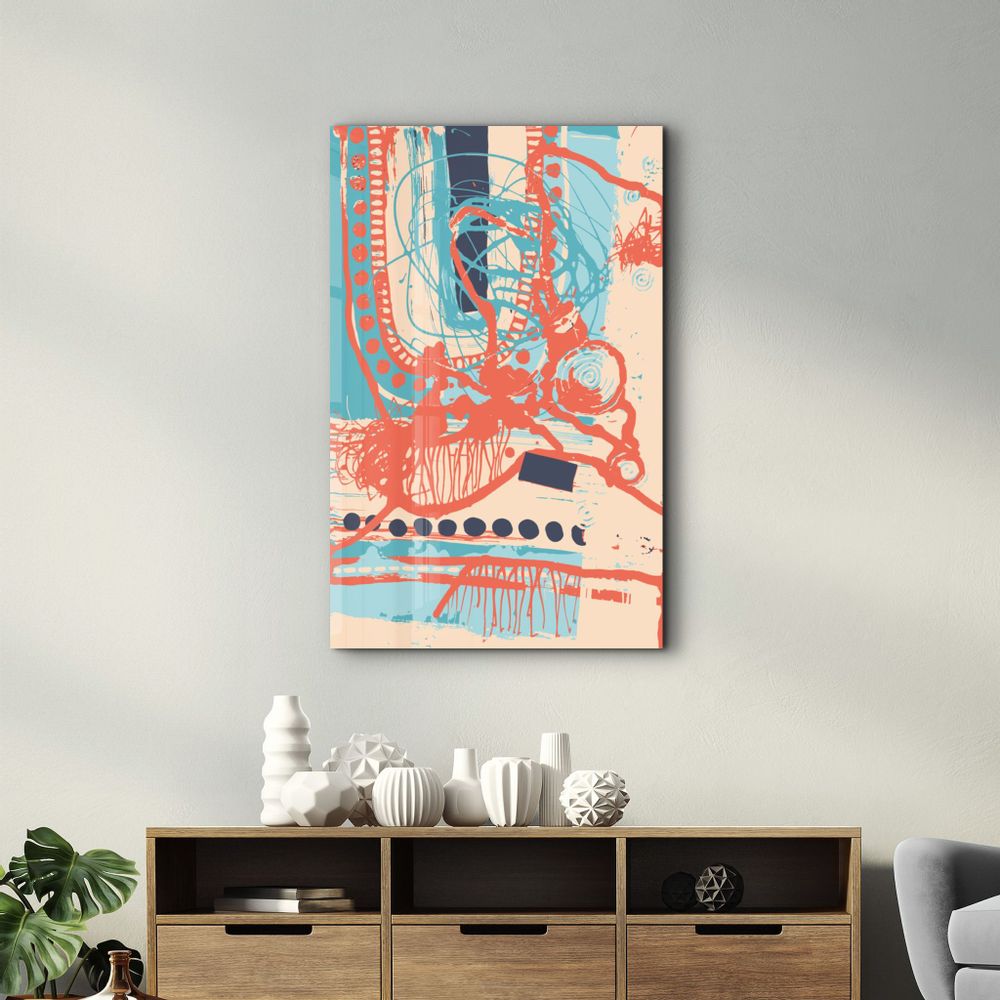 Autres décorations murales - Abstract Shapes V4 1 | Glass Wall Art - ARTDESIGNA