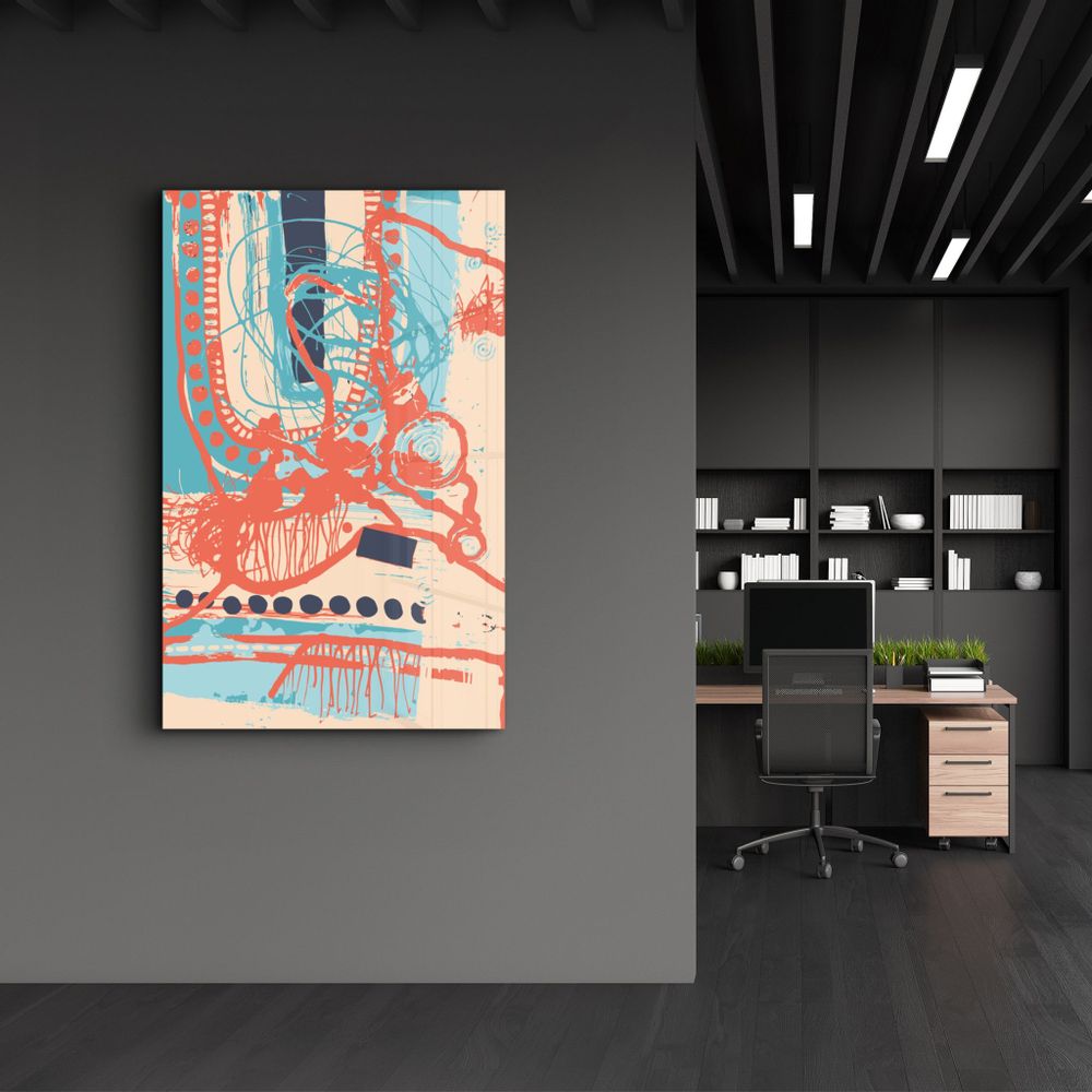 Autres décorations murales - Abstract Shapes V4 1 | Glass Wall Art - ARTDESIGNA