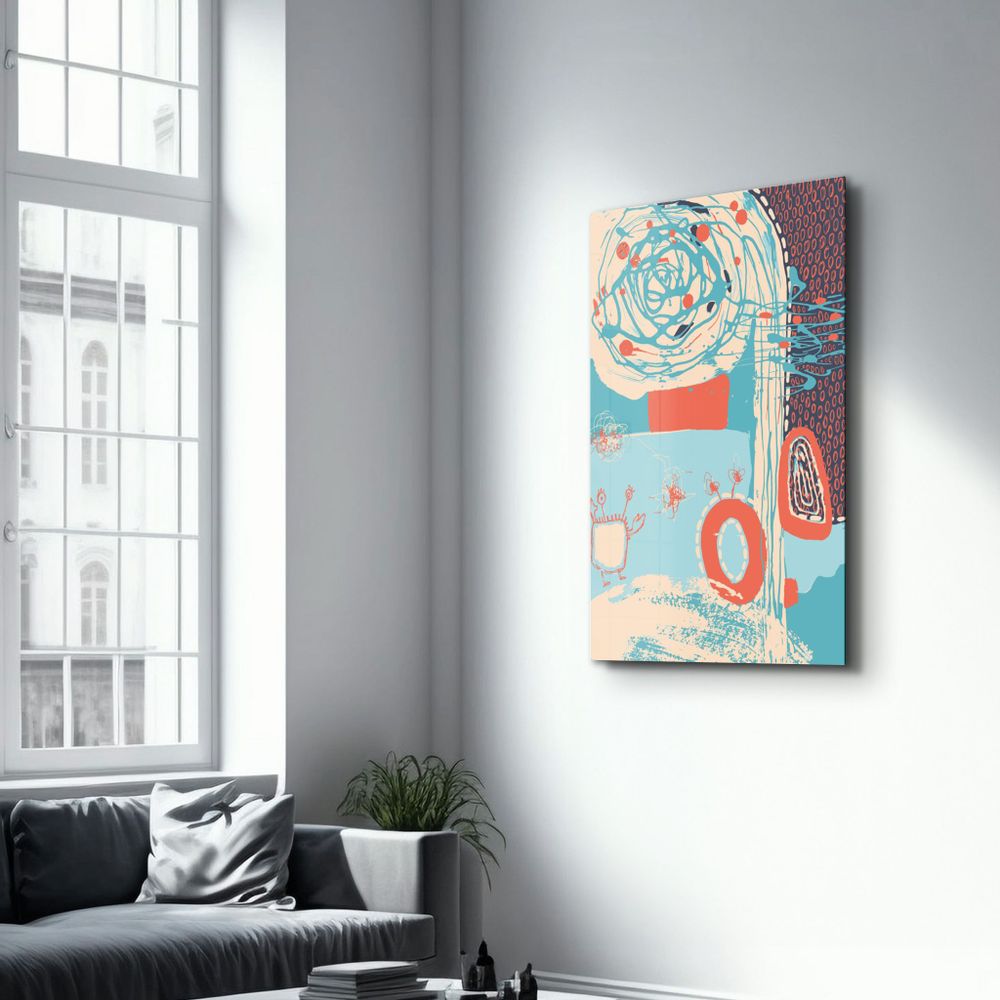 Other wall decoration - Abstract Shapes V5 1 | Glass Wall Art - ARTDESIGNA