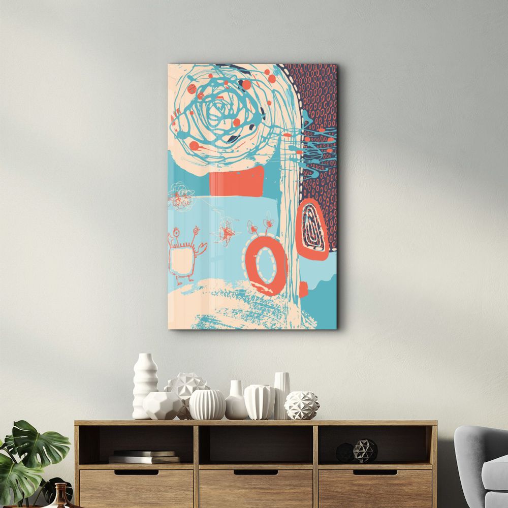 Other wall decoration - Abstract Shapes V5 1 | Glass Wall Art - ARTDESIGNA