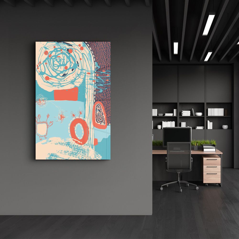 Other wall decoration - Abstract Shapes V5 1 | Glass Wall Art - ARTDESIGNA