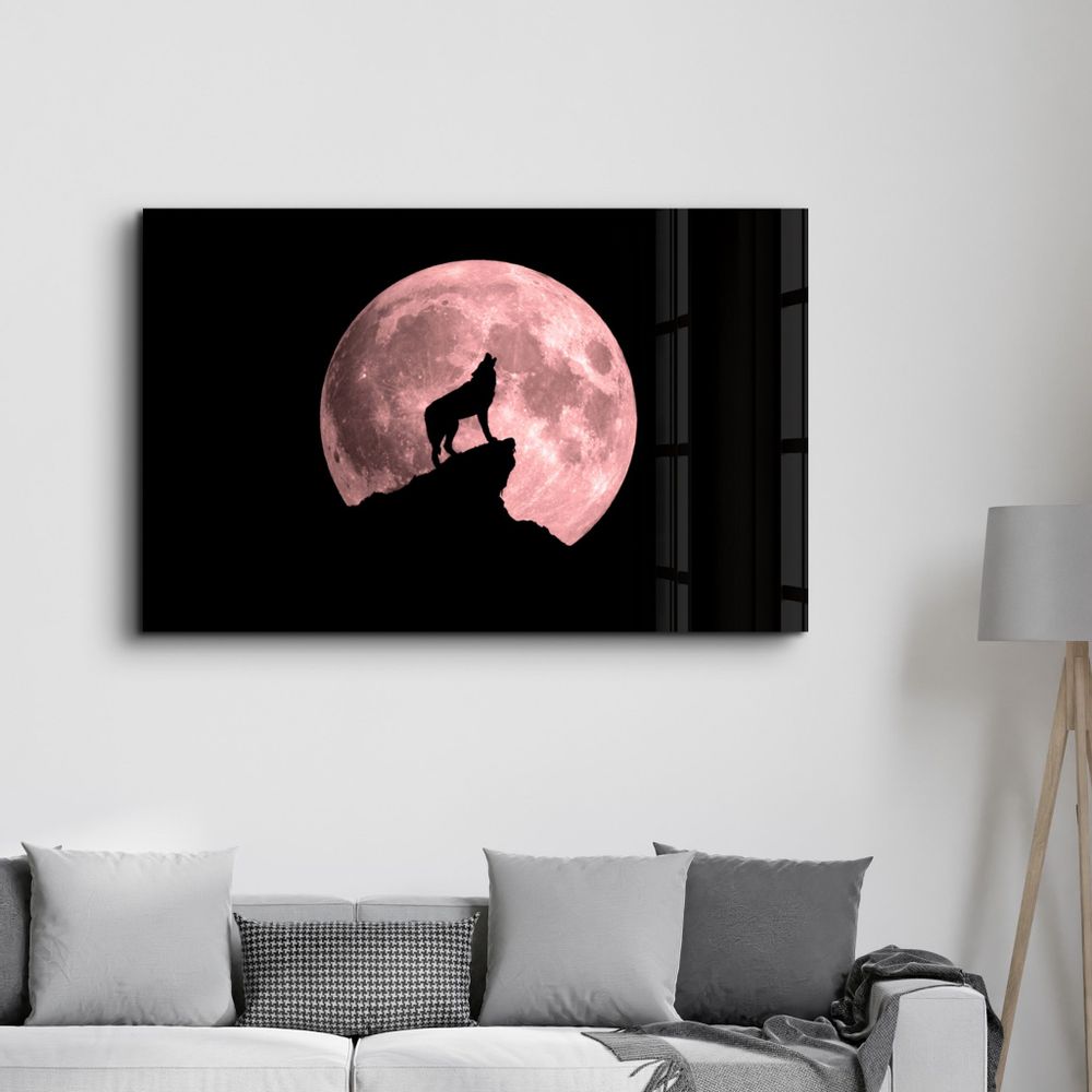 Other wall decoration - Wolf and Moon | Glass Wall Art - ARTDESIGNA